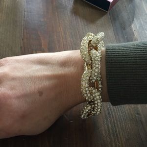 Gold Rhinestone link Bracelet